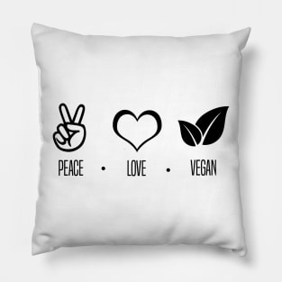 Peace Love Vegan Vegetarian Pillow