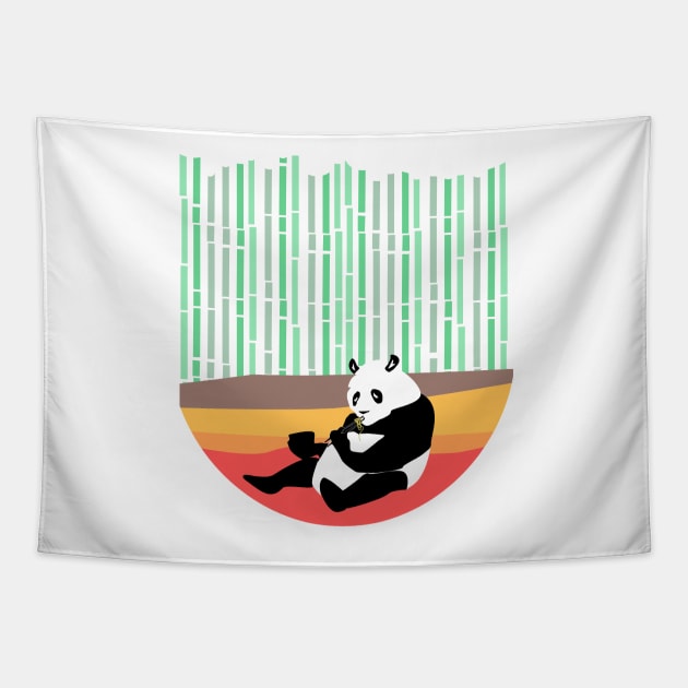 Panda loves Noodles Tapestry by xiari
