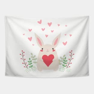 Happy valentine's bunny Tapestry