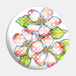 Apple Blossom Polka Dots Pin