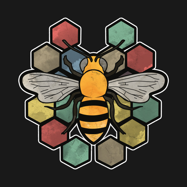 Discover Colourful retro honey bee - Honey Bee - T-Shirt