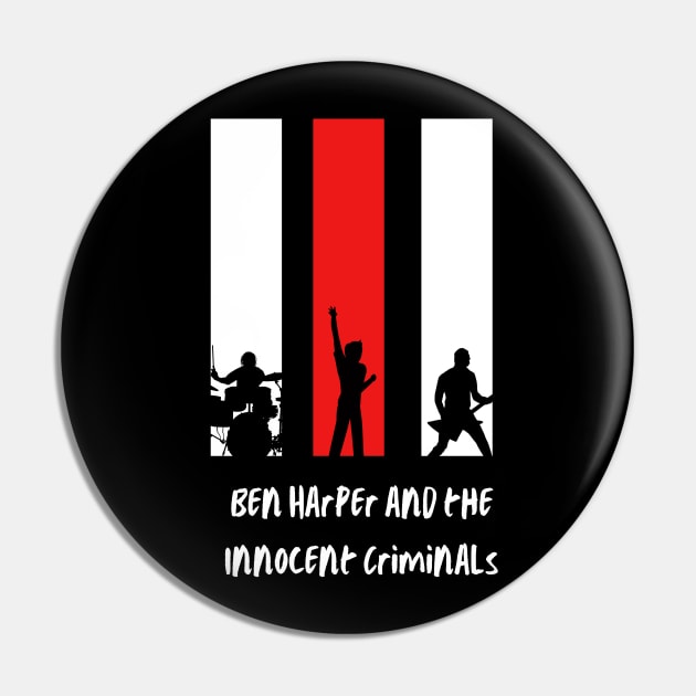 three boy Ben Harper and the Innocent Criminals vintage Pin by anubis official