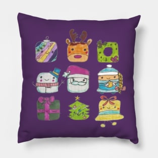 Cute Pack of New Year Symbols Pillow