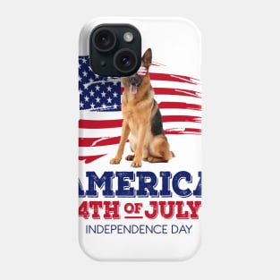 German Shepherd Flag USA - America 4th Of July Independence Day Phone Case