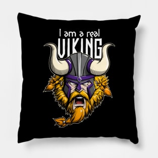 Angry Viking Head for Nordic Warrior Lovers Pillow