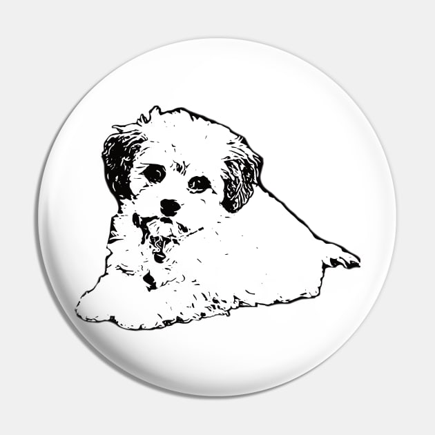 Maltipoo Face Design - A Moodle Christmas Gift Pin by DoggyStyles