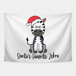 Santa's Favorite Zebra Wearing A Santa Hat Tapestry