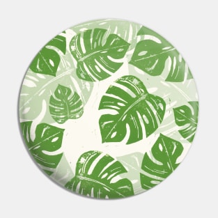 Linocut Monstera Pin