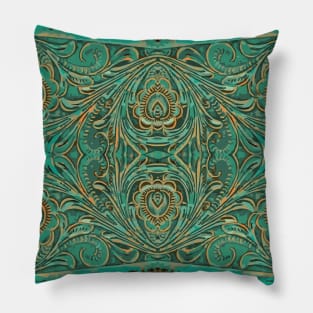 western country cowboy fashion teal green cowgirl Pillow