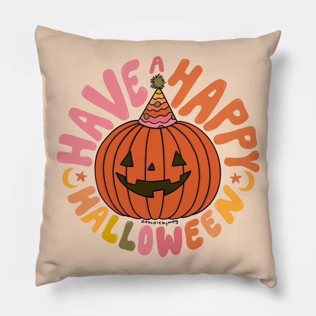 Happy Halloween Pillow by Doodle by Meg