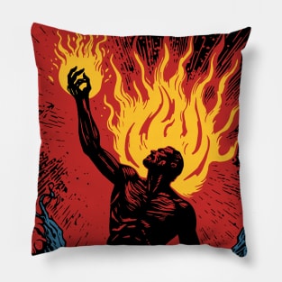 Prometheus bringing the fire to humanity Pillow