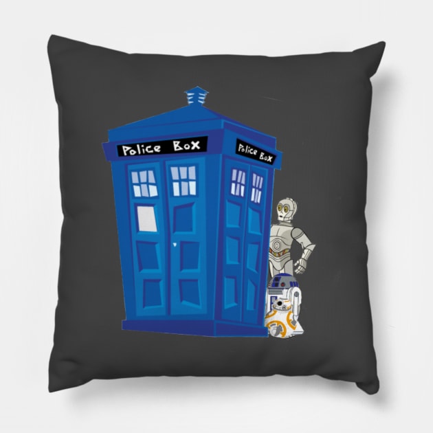 Timey Wimey Droids Pillow by YodaShirtForMe