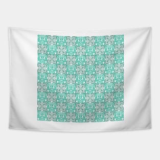 Portuguese turquoise blue tile pattern Tapestry