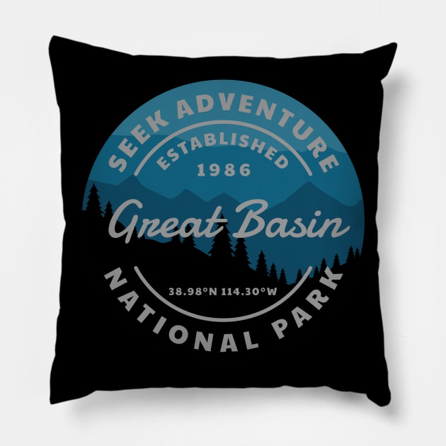 Great Basin National Park Retro Pillow by roamfree