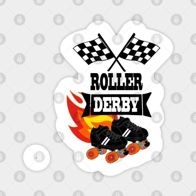 Roller Derby Flaming Hot and Built for Speed Magnet by tandre