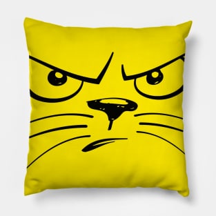 Angry Cat Face Pillow