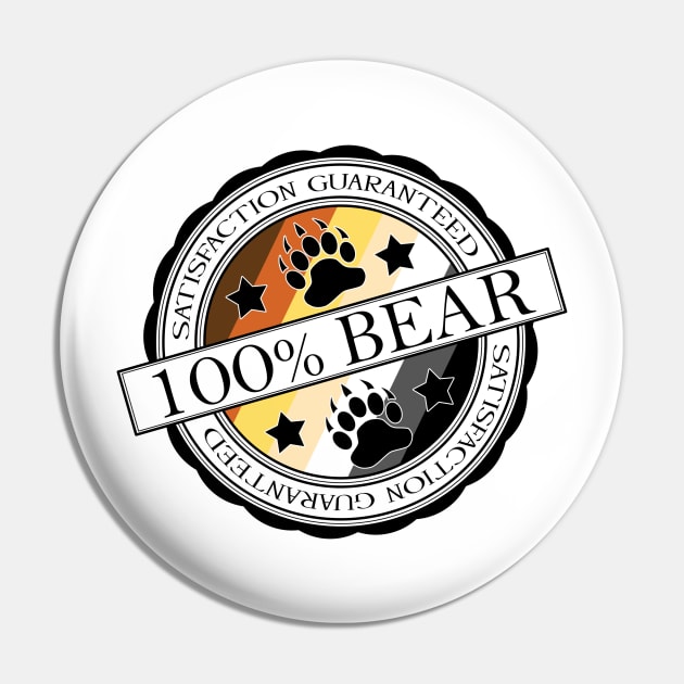 100% Bear - Satisfaction Guaranteed Pin by LiveLoudGraphics