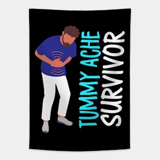 Tummy Ache Survivor Funny Meme Tapestry