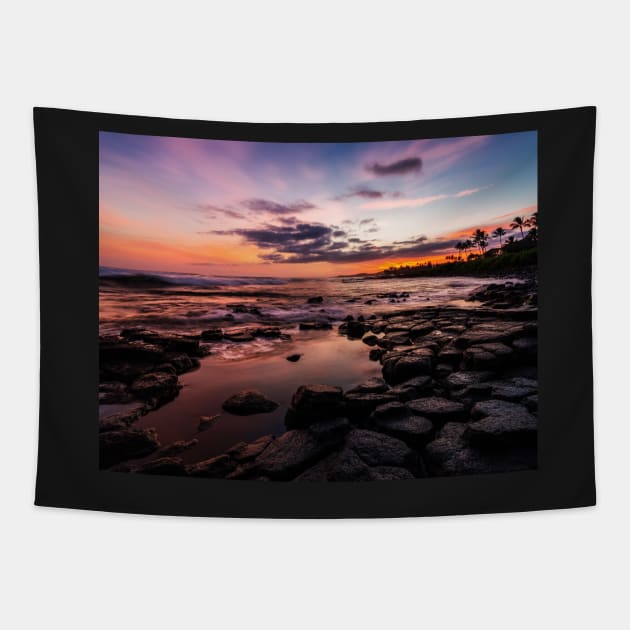 Kauai Ocean Sunset Tapestry by JeffreySchwartz