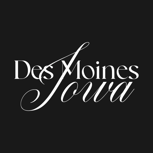 Des Moines Iowa word design by A Reel Keeper