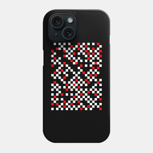 Black White and Red Checkerboard Pattern Phone Case by Rahmagamse23