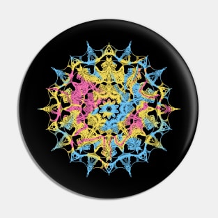 Subtle Tie Dye Mandala Flag Pin