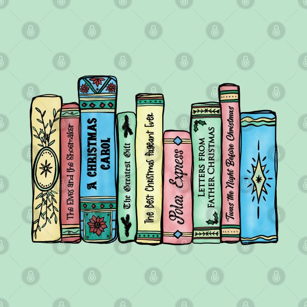 Christmas Classics Bookshelf No.1 by LuckyJuniperCo