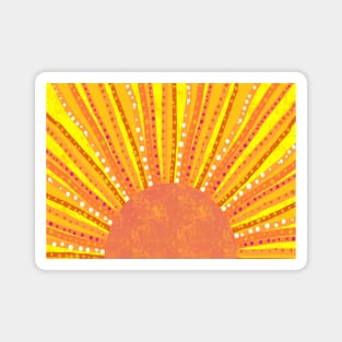 Sunrise | Sunset | Sun | Abstract | Orange Yellow Magnet