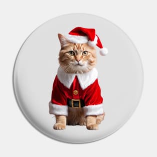 Funny Ugly Christmas Sweater Santa Claus Kitty Cat Pin