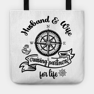 Husband And Wife Cruising Partners For Life Retro Vintage Tote