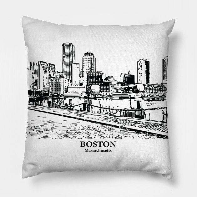 Boston - Massachusetts Pillow by Lakeric