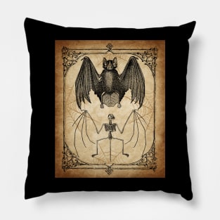 Vintage Bat Anatomy Pillow