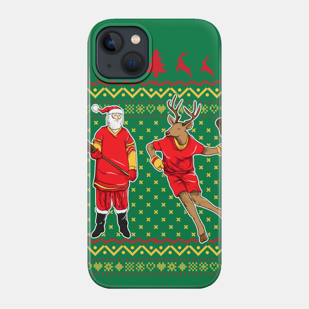 Lacrosse LaX Santa Reindeer Ugly Christmas - Lacrosse - Phone Case