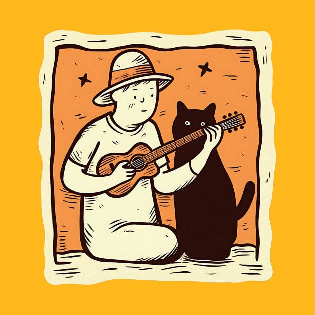 Guy plays guitar for a cat by KOTYA