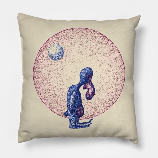 Fantasy Mysterious Creature Pillow by BICKOVSTUDIO