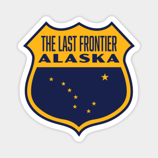 The Last Frontier Alaska Retro Star Shield (Yellow) Magnet