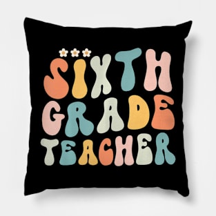 Sixth Grade Groovy Back To School Teacher Kid Pillow