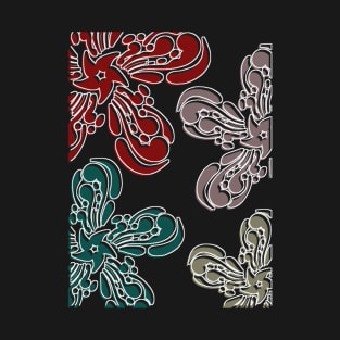 Flowers In Traditional Paint Art T-Shirt