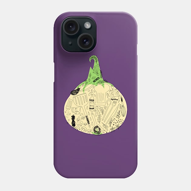 Chef Kitchen Details "Onion Doodles" Phone Case by Boreal-Witch