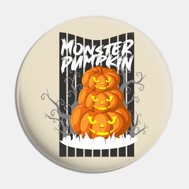 Monster Pumpkin Pin by VekiStore