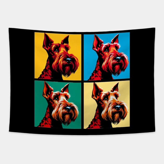 Irish Terrier Dog Pop Art - Dog Lovers Tapestry by PawPopArt