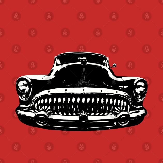 1953 Buick Black and White by GrizzlyVisionStudio