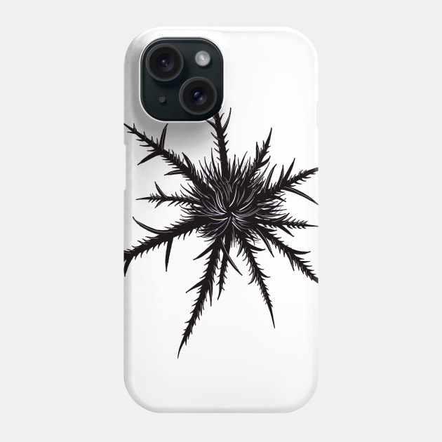 Dry Thistle With Sharp Thorns Gothic Botanical Art Phone Case by Boriana Giormova