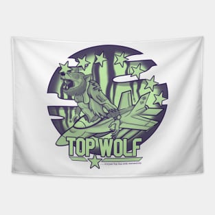 Top Wolf - Halloween Vibes Green Tapestry