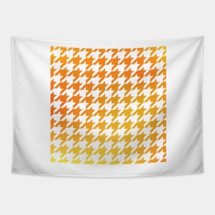 Houndstooth Pattern Yellow and Orange Golden Gradient Tapestry