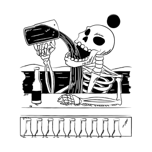 Drinking Skeleton Design T-Shirt