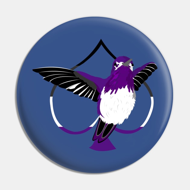 Ace Pride Hummingbird Pin by AjDreamCraft