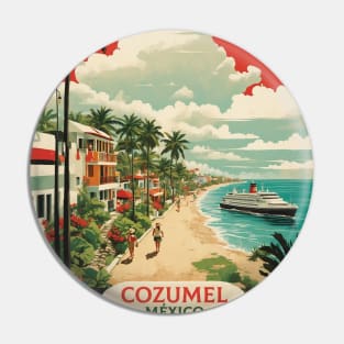 Cozumel Mexico Vintage Poster Tourism Pin