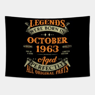 60th Birthday Gift Legends Born In October 1963 60 Years Old Tapestry