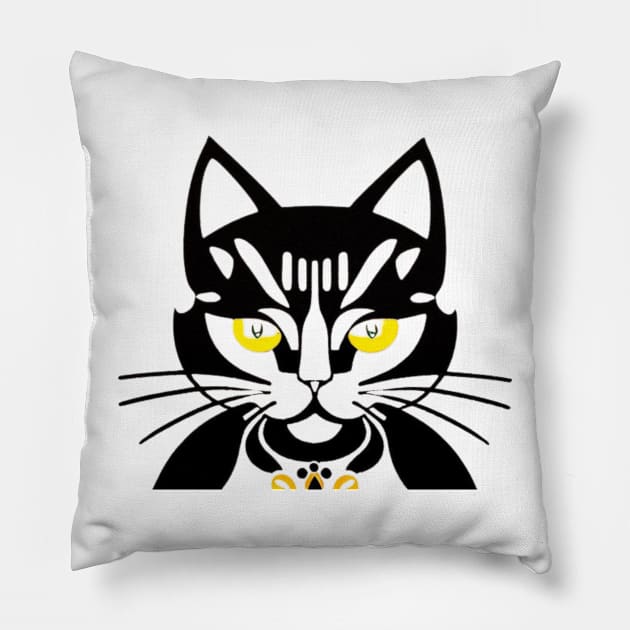 black cat Pillow by Mcvipa⭐⭐⭐⭐⭐